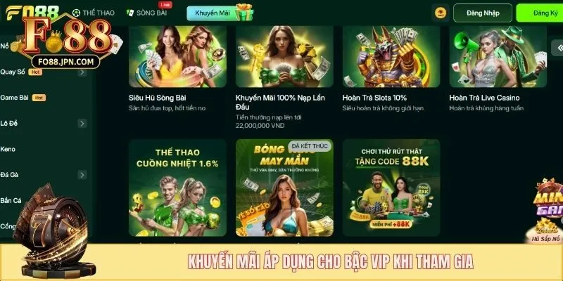 Khuyến Mãi FO88 - Đa Dạng Sự Kiện Mới Lạ Cho Newbie 2 Khuyến mãi áp dụng cho bậc VIP khi tham gia